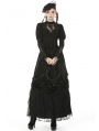 Black Vintage Gothic Lace Long Sleeve Daily Wear T-Shirt for Women