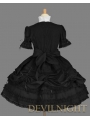 Black and White Long Detachable Sleeves Bow Gothic Lolita Dress 