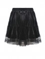 Black Gothic Velvet Daily Wear Short Skirt
