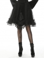 Black Vintage Gothic Velvet Mesh Short Skirt