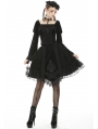 Black Vintage Gothic Velvet Mesh Short Skirt