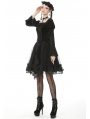 Black Vintage Gothic Velvet Mesh Short Skirt