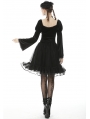 Black Vintage Gothic Velvet Mesh Short Skirt