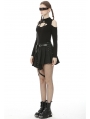 Black Gothic Punk Grunge Irreqular Pleated Short Skirt