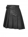 Black Gothic Punk Grunge Irreqular Pleated Short Skirt