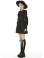 Black Sweet Gothic Long Lantern Sleeve Short Daily Wear Dress