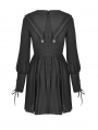 Black Sweet Gothic Long Lantern Sleeve Short Daily Wear Dress