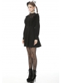 Black Gothic Lace Long Sleeve Short Daily Wear Dress