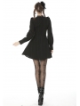 Black Gothic Lace Long Sleeve Short Daily Wear Dress
