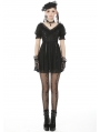 Black Gothic Lace Short Sleeve Daily Wear Dress