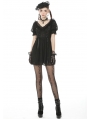 Black Gothic Lace Short Sleeve Daily Wear Dress