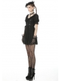 Black Gothic Lace Short Sleeve Daily Wear Dress