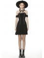 Black Sexy Gothic Punk Off-the-Shoulder Pentagram Short Daily Wear Dress