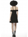 Black Sexy Gothic Punk Off-the-Shoulder Pentagram Short Daily Wear Dress