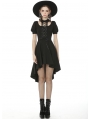 Black Gothic Short Sleeve High-low Daily Wear Dress
