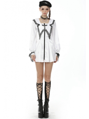 The Underworld Butterfly Asceticism White Dark Gothic Short Dress