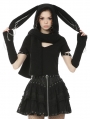 Black Gothic Punk Metal Rabbit Ears Scarf for Women