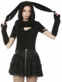 Black Gothic Punk Metal Rabbit Ears Scarf for Women