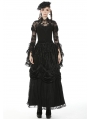 Black Vintage Gothic Tranparent Lace Long Trumpet Sleeve Cape for Women