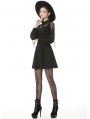 Black Sweet Gothic Doll Collar Long Lantern Sleeve Short Daily Wear Dress