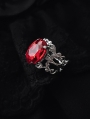 Black/ Red/ Blue/ Green Vintage Gothic Crystal Pendant Ring