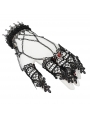 Dark Gothic Lace Chain Bracelet with Finger Cover