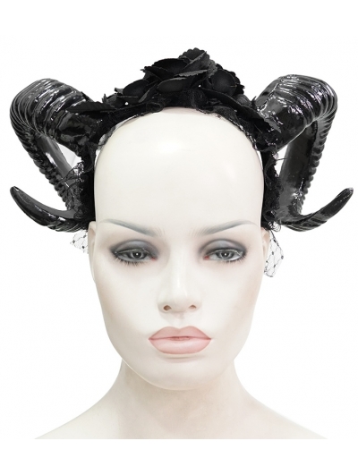 Black Gothic Devil Horn Headdress