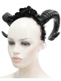 Black Gothic Devil Horn Headdress