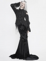 Black Vintage Gothic Hollowed-out Long Sleeve Blouse for Women
