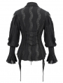 Black Vintage Gothic Hollowed-out Long Sleeve Blouse for Women