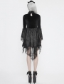 Black Sexy Gothic Hollwed-out Velvet Lace High-low Dress