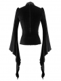 Black Sexy Gothic Velvet Long Sleeve T-Shirt for Women