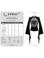 Black Sexy Gothic Velvet Long Sleeve T-Shirt for Women