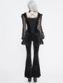 Black Vintage Gothic Sexy Velvet Lace Long Sleeve Top for Women