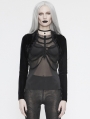 Black Gothic Sexy Transparent Long Sleeve Top for Women