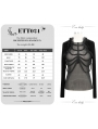 Black Gothic Sexy Transparent Long Sleeve Top for Women