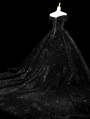 Black Gothic Shining Princess Ball Gown Wedding Dress