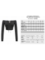 Black Gothic Punk Off-the-Shoulder Long Sleeve Short T-Shirt for Women