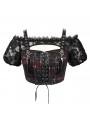 Black and Red Plaid Fashion Gothic Grunge Short Top for Women