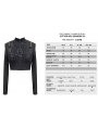 Black Gothic Punk Long Sleeve Short T-Shirt for Women