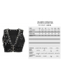 Black Gothic Punk Metal Short Vest Top for Women