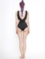 Black Gothic Sexy One-Piece Swimsuit for Women
