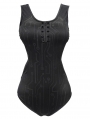 Black Gothic Sexy One-Piece Swimsuit for Women