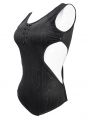 Black Gothic Sexy One-Piece Swimsuit for Women