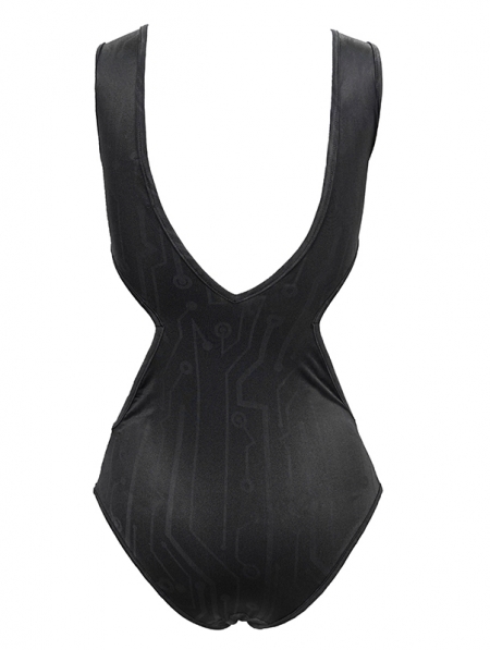 Black Gothic Sexy One-Piece Swimsuit for Women - Devilnight.co.uk