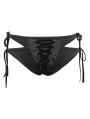 Black Gothic Sexy Lace-up T-back for Women