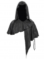 Black Gothic Asymmetrical Hooded Short Cape for Women