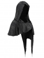 Black Gothic Asymmetrical Hooded Short Cape for Women