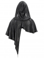 Black Gothic Asymmetrical Hooded Short Cape for Women