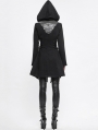 Black Women's Gothic Punk Long Sleeve Jacket with Detachable Hood